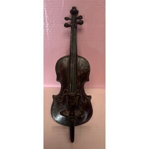 Vintage BARD Metal Violin Sconce Candle Holders Wall 13” Music Sconce